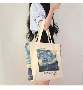 Eco-Friendly Large Capacity Zippered Canvas Tote Bag Customizable and Personalized Print for Shopping-Low MOQ - Product Image 2
