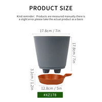 Pots de fleurs modernes intelligents à arrosage automatique, en plastique PP durable, avec trous de drainage, design minimaliste, capacité de 3,23 L, utilisation intérieure/extérieure