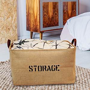 Burlap Storage Organizer Basket Heavy Duty Storage Basket Perfect Storage Jute Basket for <b>Laundry</b> Shoes Kids Toys - Product Image 5