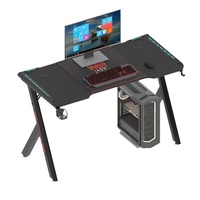 Table de jeu en acier premium, bureau d'ordinateur domestique, table de streaming en direct pour cybercafé, avec éclairage RGB et forme spéciale, pour le commerce international