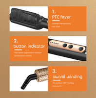Brosse lissante pour cheveux 110V 220V Fer à lisser en céramique professionnel Boucleur électrique sans fil Barbe infrarouge Multifonction Peigne plat