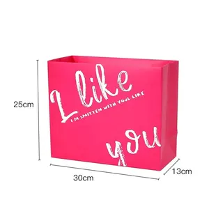 Wholesale Logo Printed Valentine's Day Flower Shop Romantic Florist Flower Bouquet Hug Carrier Gift Paper Bag