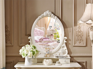 Tocador de estilo europeo dormitorio francés simple jardín princesa pequeña mesa de maquillaje tallada plana - Product Image 4