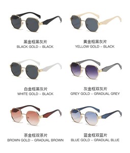 Lunettes de soleil rétro demi-cerclées dorées de haute qualité 2026 pour hommes et femmes, monture en métal doré, verres optiques UV400 - Product Image 4