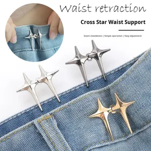 Boucle de serrage métallique détachable Cross Star pour la taille, sans perçage, sans couture, ajustable, outil de réglage de la taille - Product Image 1