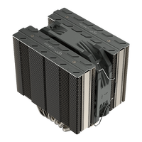 COOLLEO FF135 Radiateur à double tour court 6 caloducs FDB avec ventilateur silencieux et refroidissement par air à contrepoids 120 mm pour boîtier PC en aluminium