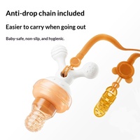 Sac à mâcher pour bébé, complément alimentaire aux fruits, bâtonnet de dentition, sac en maille entièrement en silicone, sucette apaisante, modèle à bouton poussoir, motif solide 6802