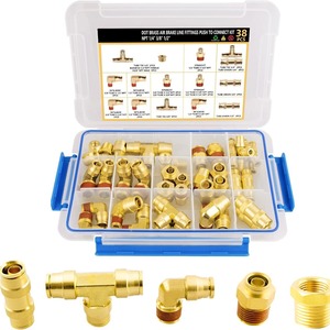 Kit de Conexiones de Latón para Frenos de Aire DOT, 38 Piezas, NPT 1/4 3/8 1/2, Conexión Rápida, Piezas de Reparación - Product Image 1