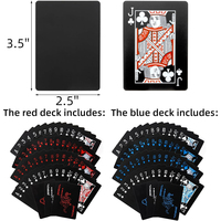 Cartes à jouer personnalisées étanches Support floral Cool Black PVC Flexible Classic Magic Poker
