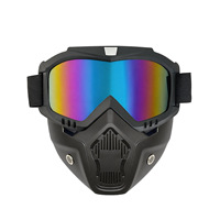 Équipement de conduite tout-terrain pour VTT, lunettes tactiques anti-buée et coupe-vent détachables pour paintball, airsoft et moto, masque facial