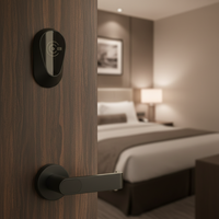Serrure de porte d'hôtel durable et sans effort, avec carte-clé RFID à cryptage M1, détection automatique de 3 cm, verrouillage instantané, corps en aluminium
