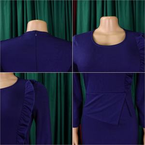 Nuovi Arrivi Abiti Primaverili da <span class=keywords><strong>Donna</strong></span> Eleganti e Aderenti a Maniche Lunghe con Arricciature, Abiti Africani per <span class=keywords><strong>Donna</strong></span>, Abbigliamento da Ufficio per <span class=keywords><strong>Donna</strong></span> - Product Image 6