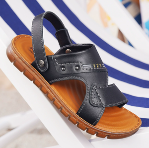 UP-0520J all'ingrosso pelle traspirante pantofole estate spiaggia sandali bassi uomini - Product Image 2