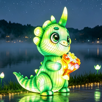 Meistverkaufte Q-Version Kleiner Drachen-Laterne für Diwali Abschlussfeier Wasserdichte Outdoor-Familienlaterne für Parks Gärten Aktivitäten