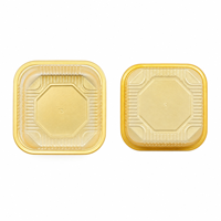 Plateau de présentation en plastique PP pour gâteaux de lune, emballage alimentaire transparent jaune pour boulangerie, support réfrigérateur-sécurisé pour gâteaux, desserts et cadeaux