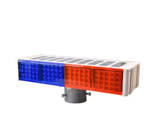 Solar Intelligent Integrated 2 Sides Red And Blue Flash Traffic Light