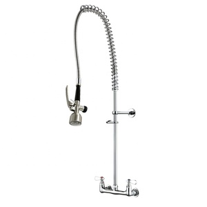 Robinet de cuisine commercial à pulvérisation pré-évier, montage sur comptoir, eau chaude et froide, poignée en laiton massif, cartouche à vis en acier inoxydable, pour hôtels et restaurants - Product Image 2