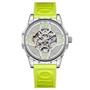 ONOLA 3833 Montre tendance de luxe pour homme Mouvement à quartz Design squelette Acier inoxydable Cuir lumineux 22mm Largeur Cadran en verre - Product Image 2