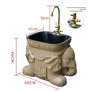 Lavabo de salle de bain moderne de style chinois, <span class=keywords><strong>colonne</strong></span> de cour, piédestal en forme d'éléphant, finition polie, garantie 5 ans, ovale, hôtel, facile - Product Image 4