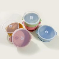 Cuillère d'alimentation pour bébé en silicone de qualité alimentaire, ensemble de bols à ventouse pour l'alimentation des bébés, ensembles de vaisselle pour enfants