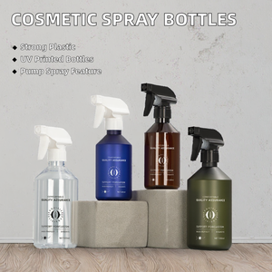 Venta caliente 300ml 500ml Envases cosméticos Botellas de plástico Cilindro Gatillo Pulverizadores Marrón Verde Azul para el cuidado del cabello Spray de tóner - Product Image 3