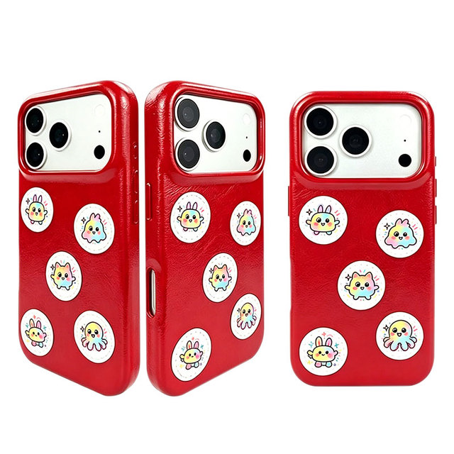 Cute Cartoon Rabbit Octopus Cat Sticker Print Phone Case Protective Case Compatible with for iPhone 18Pro Max /17Pro Max