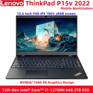 Lenovo-portátil Thinkpad P15v 2022 de 12ª generación, ordenador portátil de diseño de alto rendimiento, Intel Core i7, 15,6 pulgadas, 16G, 512GB SSD, T600, venta al por mayor
