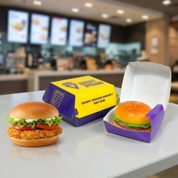 Boîte d'emballage alimentaire écologique de qualité alimentaire recyclée ZJPACK, boîte à hamburger, boîte à frites, boîte à emporter