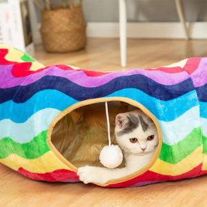 Tunnel per Gatti Accogliente per Gioco Interno ed Esterno, Giocattolo in Peluche Resistente e Portatile per Gatti e Cani di Piccola Taglia - Product Image 4