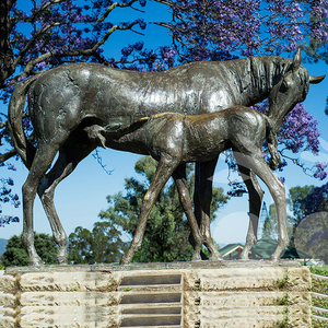 Escultura de Caballo de Bronce de Tamaño Real, Escultura de Yegua y Potro de Latón para Pradera - Product Image 3