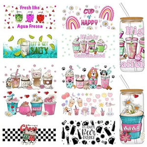 Oferta Especial: Calcomanías UV DTF de Dibujos Animados para Vasos de 16 oz, Adhesivos Suaves, Duraderos e Impermeables con Diseño de Cantante Femenina para Tazas - Product Image 1