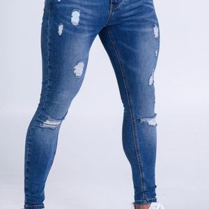 Jeans de Mezclilla Azules para Hombre, Diseño de Alta Calidad, Corte Super Skinny, Venta al Por Mayor - Product Image 2