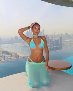 Maillot de bain 3 pièces avec logo personnalisé et maillot de bain pour femmes 2024 Nouveau design de robe de plage - Product Image 3