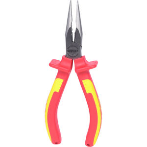 Alicates de Punta semicircular rectos aislados de acero de alto carbono Mango de dos componentes de 165 mm para clasificación DIY - Product Image 1