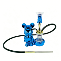 Ensemble Chicha Acrylique Design Ours Unique, Vibrant et Coloré, Portable, pour Fournitures de Bars et Salons