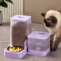 Distributeur automatique de nourriture et fontaine à eau 2 en 1 pour animaux de compagnie avec filtre circulant et station d'alimentation et d'abreuvement