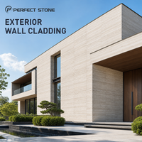 Dalles de travertin italien de luxe PerfectStone, grandes dimensions, découpées sur mesure pour mur de fond, comptoir de réception, revêtement mural