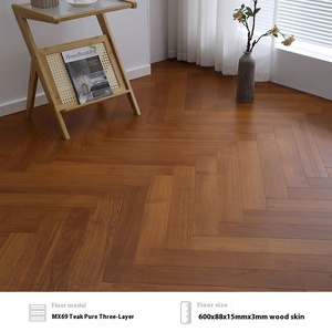 Gỗ sồi rắn ba lớp gỗ rắn sàn gỗ xương cá ban đầu kem đen Quả Óc Chó Khóa Cá xương enf lớp - Product Image 6