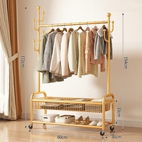 Porte-vêtements en fer extensible et mobile au design moderne avec roulettes pour salon, chambre, cuisine, école et supermarché