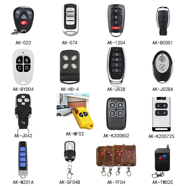Customized 4CH 4 Buttons Remote Control 315/433 MHz Learning Code Universal RF for Gate Motor Garage Door Opener