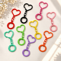 Porte-clés Cœur Couleur Bonbon avec Fermoir à Pression et Anneau à Ressort pour Noël, Cadeau Femme, Accessoires DIY, Breloque de Sac