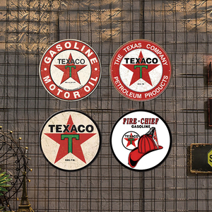 Panneau métallique vintage Texaco Gasoline, logo étoile rouge, produits pétroliers, décoration pour <span class=keywords><strong>garage</strong></span>, man cave, art mural automobile - Product Image 2