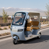 Tricycle électrique touristique SumEv 60V 1000W à 3 places, carrosserie ouverte, autonomie 30-50 km, vente en gros pour distributeurs en Asie du Sud-Est, parcs à thème et stations balnéaires