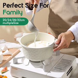 Juego de utensilios de cocina de cerámica Donnor, 10 piezas, wok, olla para sopa, olla para leche, sartén antiadherente, sartén para freír, juego de parrilla para cocinar en familia - Product Image 1