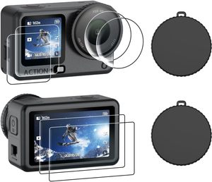 ชุดป้องกันเลนส์ Amazear ฟิล์มกระจกนิรภัย ฝาครอบเลนส์ซิลิโคน สำหรับ DJI Osmo Action 6 - Product Image 1