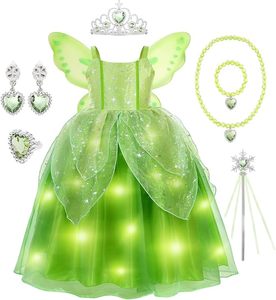 Nuevo Diseño de Disfraces de Princesa para Niñas, Disfraz de Princesa para Fiesta, Vestido Verde con Accesorios - Product Image 1