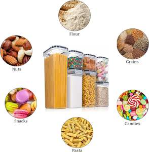 7pcs PP Flexible Airtight <b>Food</b> Storage <b>Containers</b> Set 1-3L Capacity Kitchen Use for Flour Sugar Cereal Dry Storage Canisters - Product Image 6