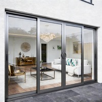 Hôtels calmes : Portes coulissantes insonorisées en verre trempé double vitrage avec cadre en alliage d'aluminium