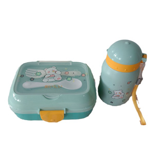 Ensemble de boîtes à lunch pour enfants avec bouteille d'eau, boîte à bento en plastique à 2 couches, kit repas pour étudiants, utilisation en pique-nique en plein air - Product Image 5