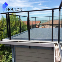 Colonne de balustrade en acier inoxydable pour chaîne d'approvisionnement mondiale, avec main courante en verre trempé pour escalier, balcon et jardin